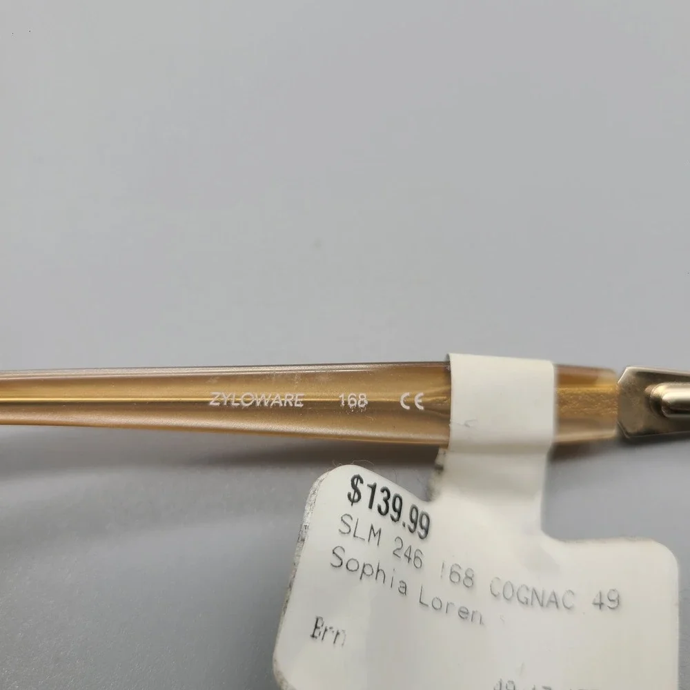 Sophia Loren M246 Zyloware Eyeglass Frames Cognac Gold Petite Fit 49-17-135 NEW